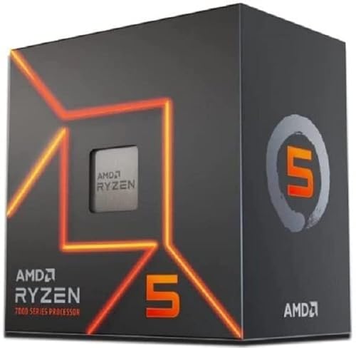 AMD Ryzen 5 7600 Prozessor (Radeon Grafik intergrierte, 6 Kerne/12 Threads, 65W TDP, AM5 Sockel, 38MB cache, Bis zu 5.1 GHz max boost, Wraith Stealth Kühler) von AMD