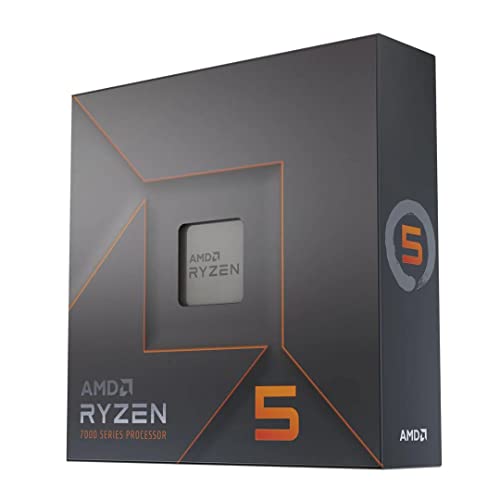 AMD Ryzen 5 7600X Prozessor (intergrierte Radeon Grafik, 6 Kerne/12 Threads, 105W TDP,AM5 Sockel, 38MB cache, Bis zu 5.3 GHz max boost, Kein Kühler) von AMD