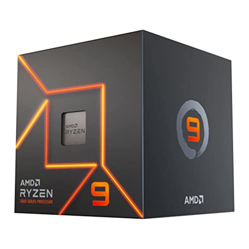 AMD Ryzen 9 7900 Prozessor (Radeon Grafik intergrierte, 12 Kerne/24 Threads, 65W DTP, AM5 Sockel, Cache 76MB, Bis zu 5.4 GHz max boost, wraith prism Kühler) von AMD