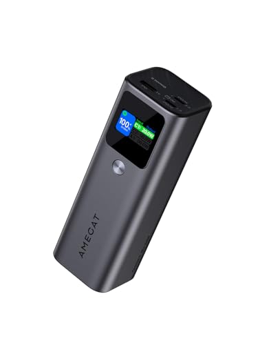 AMEGAT Powerbank 140W, 27600mAh Power Bank PD 3.1 USB C Input & Output Externer Handyakkus, Digitales Display, für Laptops, Tablets, Smartphones, Ohrhörer und mehr von AMEGAT