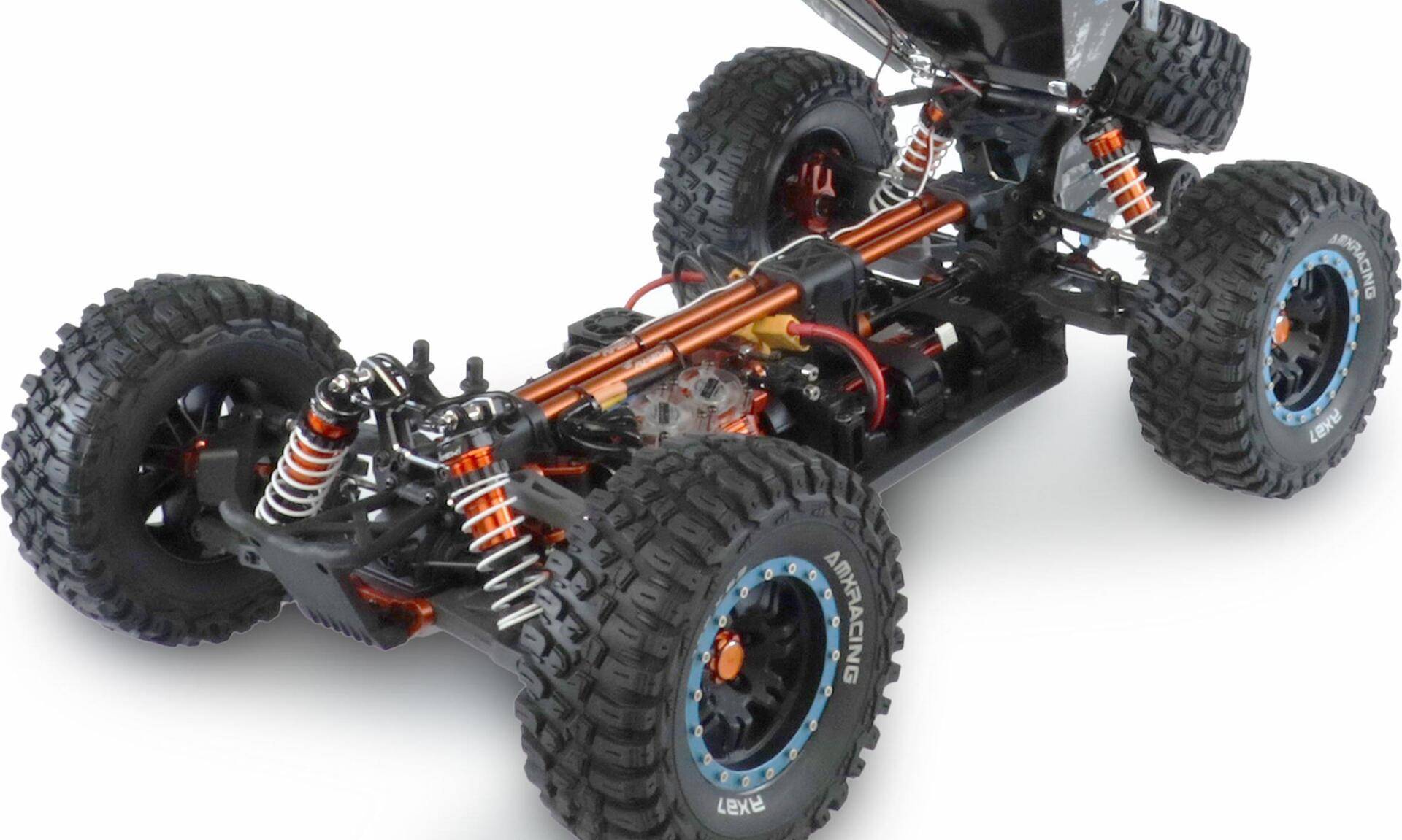 Amewi AMXRacing RXB7 Blau Brushless 1:7 RC Modellauto Elektro Buggy Allradantrieb (4WD) RtR 2,4 GHz Inkl. Akku und Ladegerät (22554) von AMEWI