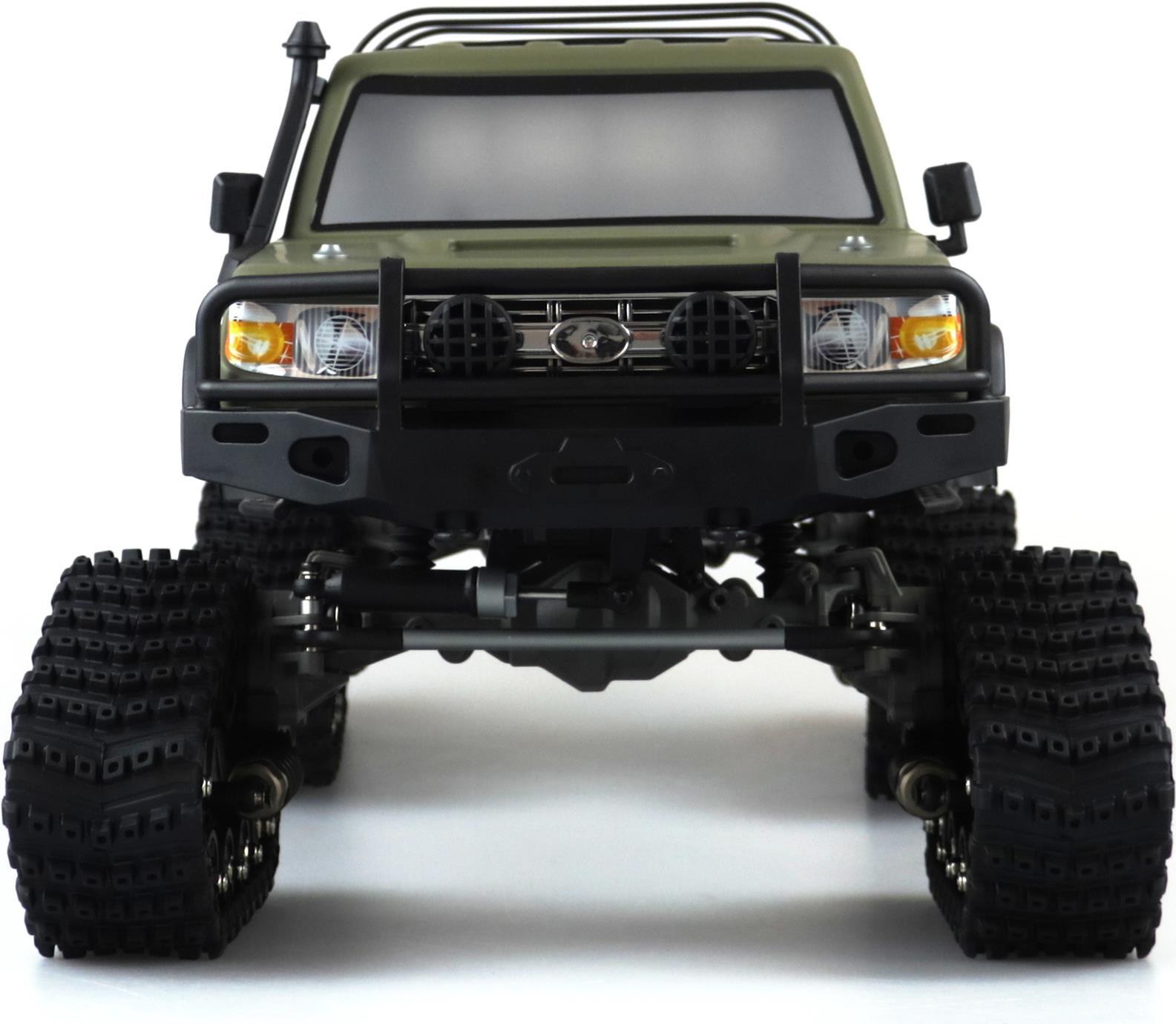 Amewi AMXRock RCX10BTS Scale Crawler Pick-Up mattgrün 1:10, RTR Brushed 1:10 RC Modellauto Elektro Crawler RtR 2,4 GHz (22462) von AMEWI