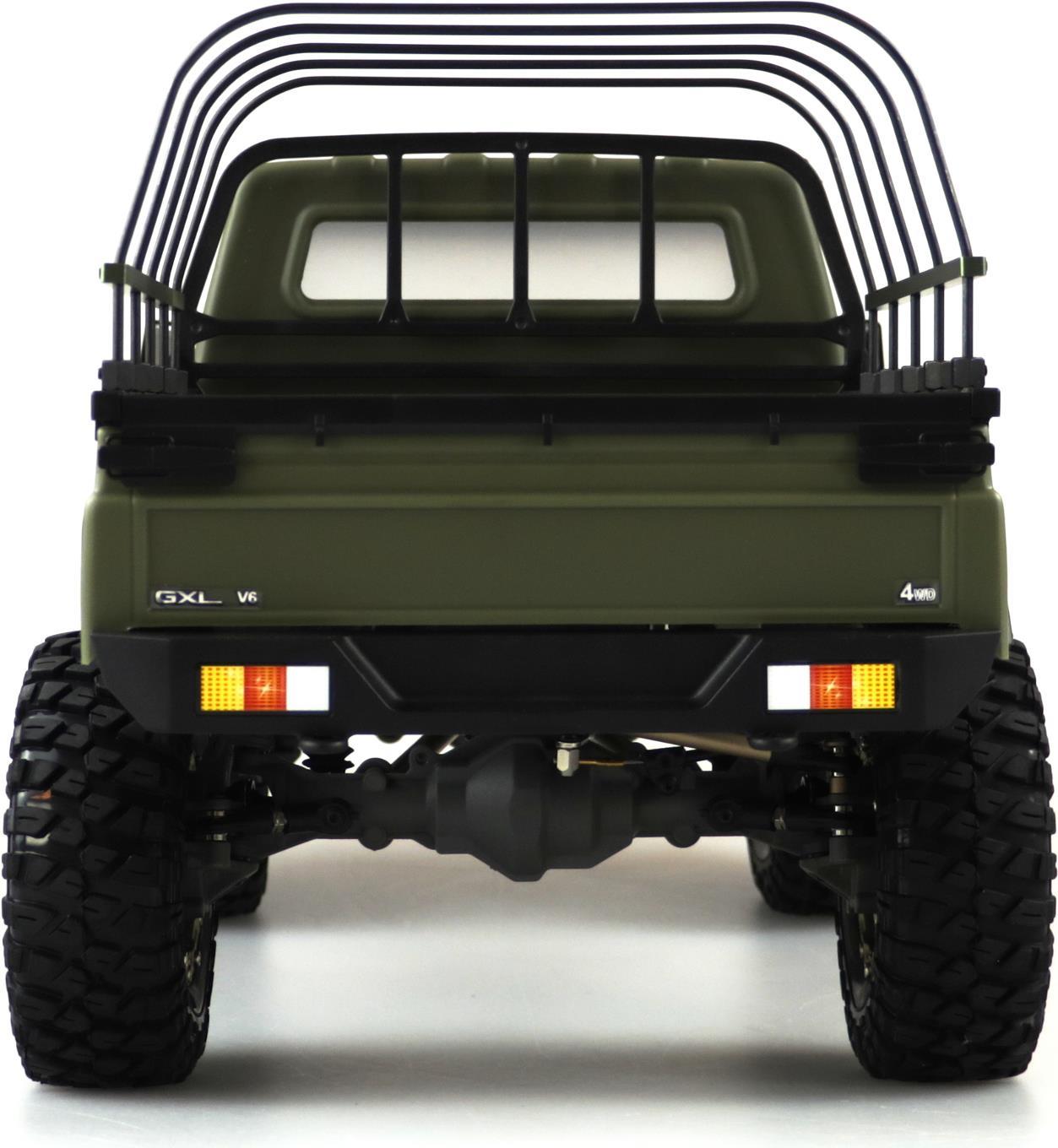 Amewi AMXRock RCX10PS Scale Crawler Pick-Up mattgrün 1:10, RTR Brushed 1:10 RC Modellauto Elektro Crawler RtR 2,4 GHz (22461) von AMEWI
