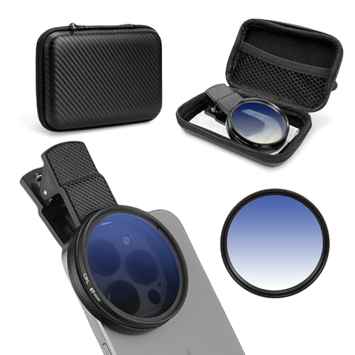 AMFUN 67mm CPL Filter, Clip-On Handy CPL-Filter, Objektivset Universell Handykamera, für iPhone, Samsung und Andere Smartphones von AMFUN