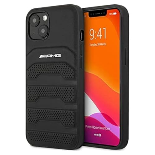 AMG AMHCP12SGSEBK hülle für iPhone 12 Mini 5,4" schwarz Leather Debossed Lines von AMG