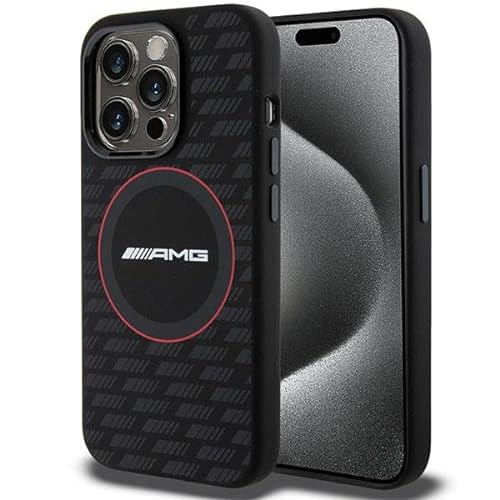 AMG AMHMP15X23SMRK Hülle für iPhone 15 Pro Max 6.7" Schwarz hardcase Silicone Carbon Pattern von AMG