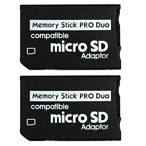 Memory Stick PRO Duo Adapter, microSDHC TF Karte microSD auf Memory Stick MS PRO Duo Karte für Sony PSP, Playstation Portable, Cybershot Digitalkamera, Handycam, PDA (2 Stück) von AMGUR