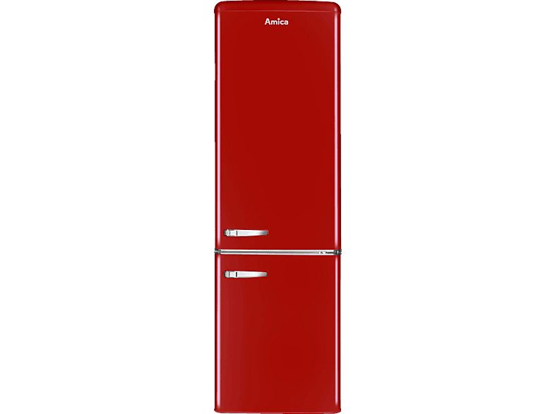 AMICA KGCR 387 100 R Retro Edition Kühlgefrierkombination (E, 201,85 kWh, 1810 mm hoch, Rot) von AMICA
