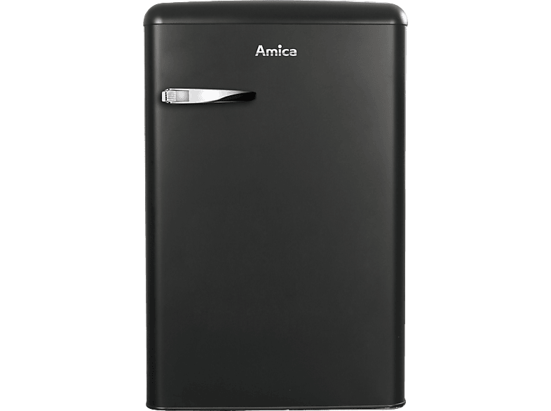 AMICA KS 15617 MS Retro Edition Kühlschrank (E, 875 mm hoch}, Matt Schwarz) von AMICA