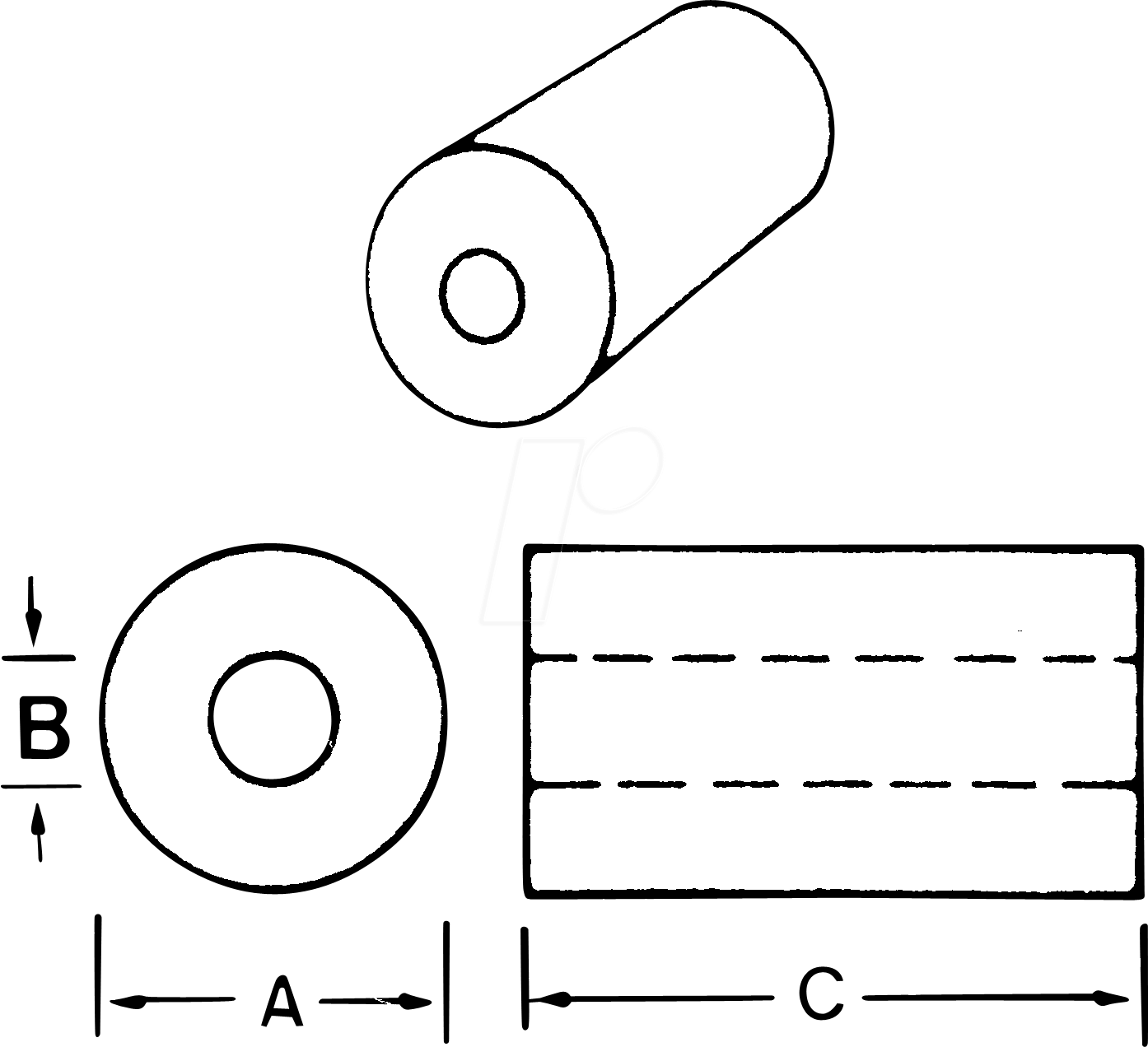 AMI FB-77-6301 - Ferritkern für Ø 4,9 mm, 884 nH, Material: 77 von AMIDON