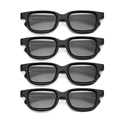 AMIUHOUN Polarisierte passive 3D-Brille für 3D-TV, echte 3D-Kinos für 3D-Gaming und TV-Rahmen, 4 Stück von AMIUHOUN