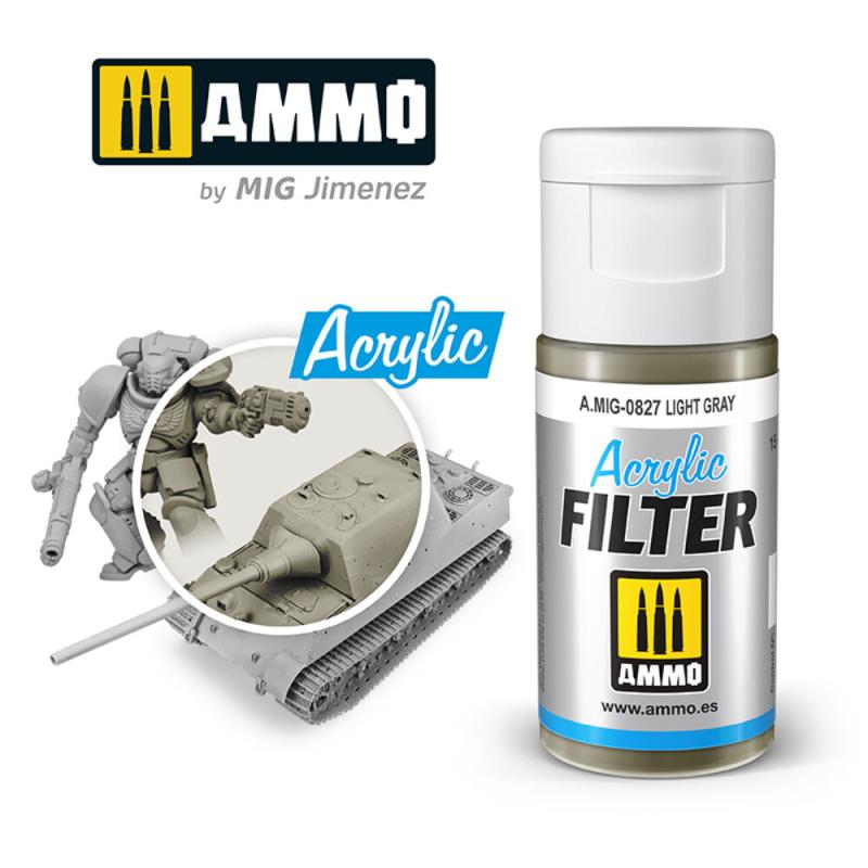 ACRYLIC FILTER Light Gray von AMMO by MIG Jimenez