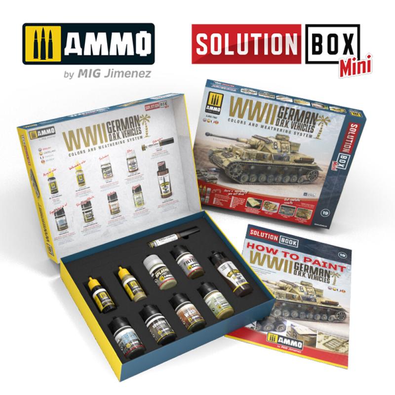 SOLUTION BOX MINI 19 - WWII German D.A.K. Vehicles SOLUTION BOX MINI 19 - WWII German D.A.K. Vehicles von AMMO by MIG Jimenez