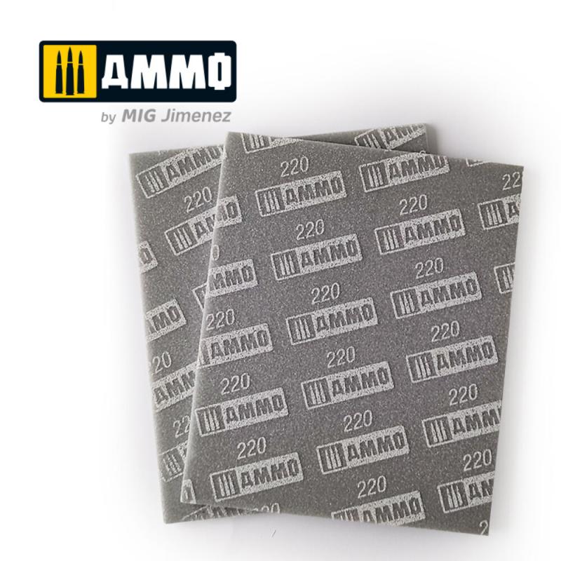 Sanding Sponge Sheet (220) - 2 pcs. von AMMO by MIG Jimenez