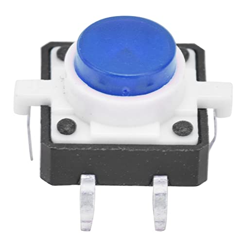 20 Stück Takt-Tastenschalter, LED-Mikro-Moment-taktiler Drucktastenschalter, 4-polig, 12 x 12 x 7,3 mm KHzIgRdY (Color : Blue) von AMNOOL