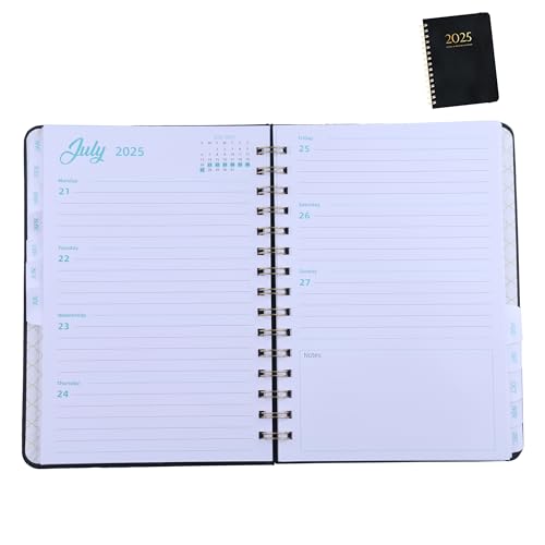 AMO HERMOSO A5 Terminplaner 2025 Wochenplaner Monatsplaner, Kalender Planer Agenda, Notizbuch Organizer 140 Seiten, Schwarz von AMO HERMOSO