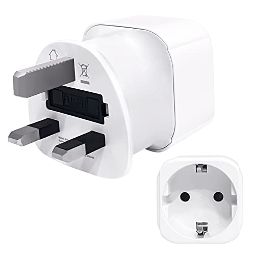 AMOBON UK Adapter Stecker Typ G: Deutschland EU zu England Reiseadapter - Steckdose Reisestecker Steckdosenadapter für Irland Dubai Malediven Kenia Großbritannien Reise Travel - 1 Stück von AMOBON