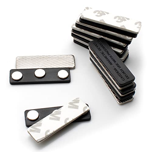 10 Stück Namensschilder Magnet, AMONENZ Namensschilder für Kleidung Magnet, 45 x 13 mm Selbstklebend Magnetisch Namensschild, für Ausweishüllen Beschriften Fliegengitter von AMONENZ