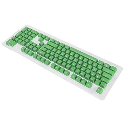 AMONIDA 106 Tasten Tastenkappen, OEM-Tastatur-Tastenkappen ABS-Material OEM-Höhe Verschleißfest Zweifarbige Injektion für 61/87/104 Tasten (Käse grün weiß) von AMONIDA