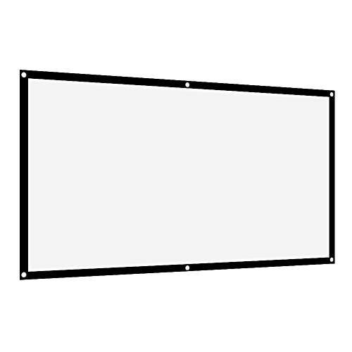 AMONIDA 16: 9 Projektionswand Faltenschutz Tragbares Weichweiß für Heimkino-Außenunterstützung für den Innenbereich Doppelseitige Projektion(84inch) von AMONIDA