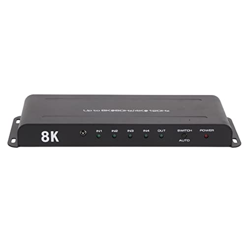 AMONIDA 8K HD-Umschalter, 40 Gbit/s 4-in-1-Ausgang Plug-and-Play-Fernbedienung 8K-HD-Splitter für Projektor (EU-Stecker) von AMONIDA