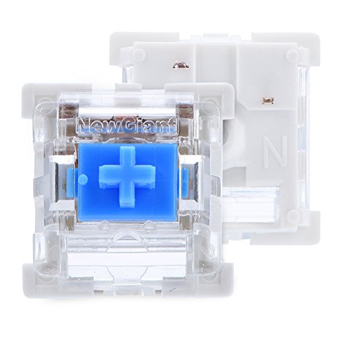 AMONIDA Blauer Schalter, Mechanischer Tastaturschalter, Langlebiger 1,8-mm-Auslöser für Mechanische Tastatur Blaue + Weiße LED-Hintergrundbeleuchtung Leuchtet von AMONIDA