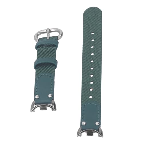AMONIDA Canvas-Smartwatch-Armband, Stilvolles, Atmungsaktives PU-Leder, Ersatzarmband, Helle Farbe, Weich für Sport und Training (Olivgrün) von AMONIDA