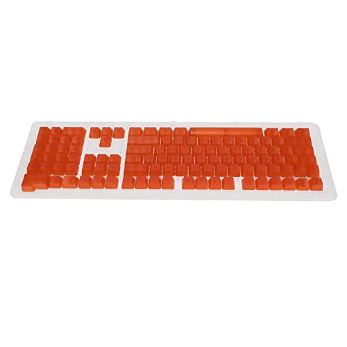AMONIDA Hintergrundbeleuchtete Tastenkappen, Transparente, Matte, Hochfeste DIY-Verschleißfestigkeit, Mechanische Tastatur mit 61/87/104 Tasten (Orange) von AMONIDA