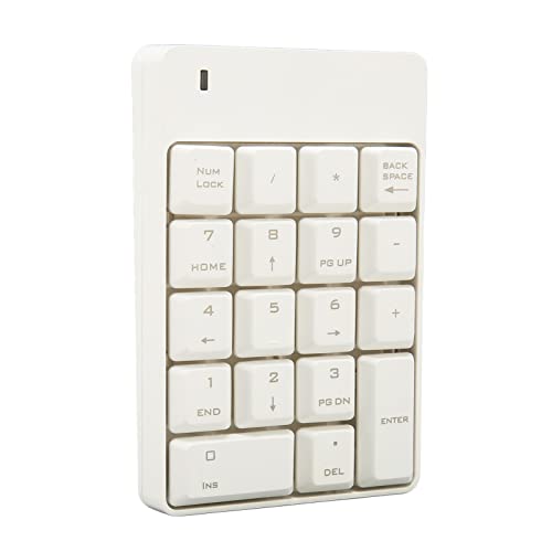 AMONIDA Numerische USB-Tastatur, Soft Press 18-Tasten-Numerische Tastatur für Office (Weiß) von AMONIDA