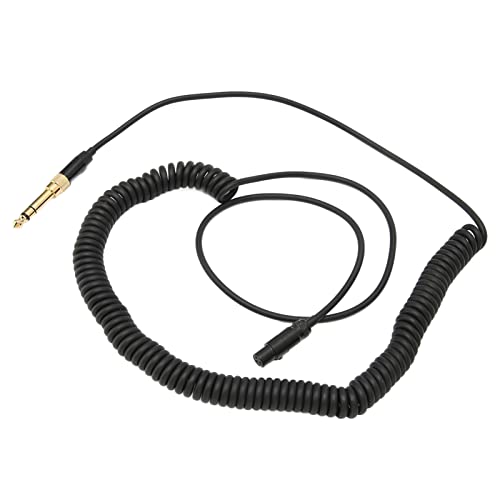 AMONIDA Schwarzes Kopfhörer-Audio-Federkabel, Eliminiert Hauteffekt Ersatzkabel Spiral-Aux-Kabel High Fidelity OFC-Kupfer für K702 für K712 für AKG von AMONIDA