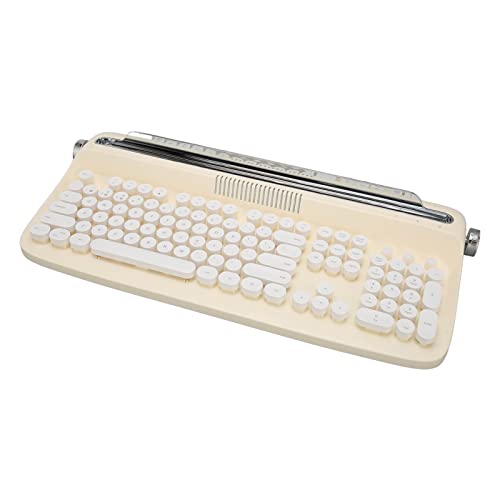 AMONIDA Tastatur mit 104 Tasten, Weit Verbreitete Runde Tasten, BT-Tastatur für Tablet-PC (Gelb) von AMONIDA