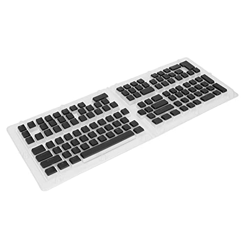 AMONIDA Tastenkappen, Zweifarbige Spritzguss-Tastaturdekoration 129-Tasten-Nullglanz-Matttastatur-Tastenkappen für Mechanische Tastaturen (Schwarz) von AMONIDA