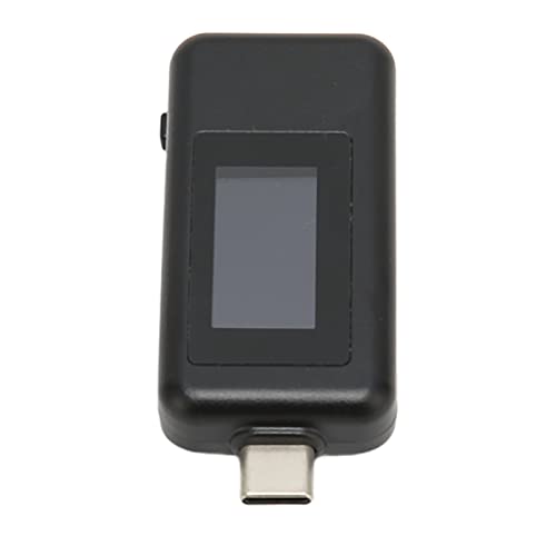 AMONIDA USB-C-Tester, Kleiner Digitaler LCD-Bildschirm Plug-and-Play-USB-Stromtester für Laptop-Telefone für Power Bank (Schwarz) von AMONIDA