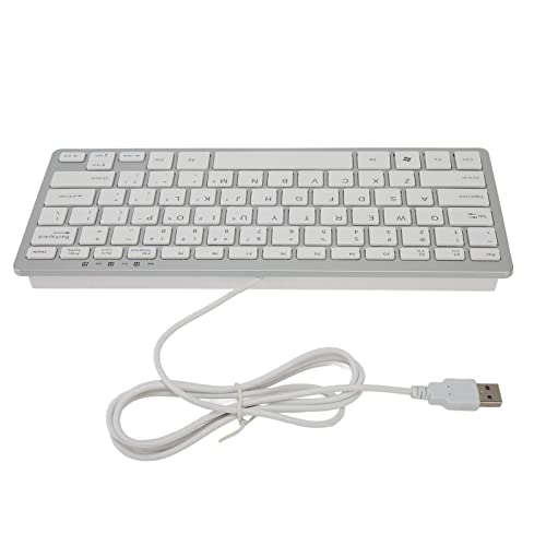 AMONIDA USB-Tastatur mit Kabel, Office Ultradünne USB-Tastatur mit LED-Anzeige von AMONIDA