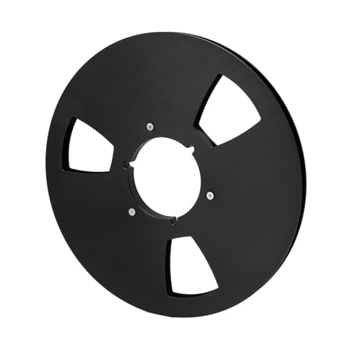 Tonband-Leerspule, Professionelle 1/4 10,5 Zoll Leere Aufwickelspule, 3-Loch-Edelstahlschrauben für Spulen-zu-Spulen-Kassettenspieler (Schwarz) von AMONIDA