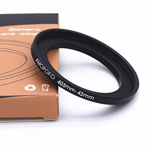 AMOPOFO 40.5mm-43mm Aluminium Schwarz Objektiv Konverter, Kompatibel mit 40.5mm und 43mm UV, ND, CPL Zubehör von AMOPOFO