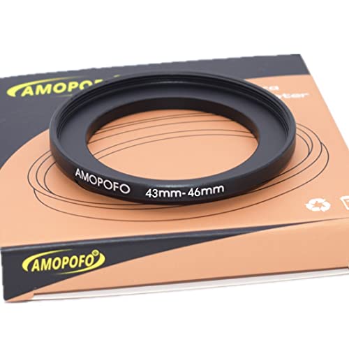 43mm Objektiv Konverter 46mm Kamera Filter Ring,Kompatibel mit Allen 43mm Kamera objektiven zu 46mm UV,ND,CPL Zubehör,Aus CNC gefrästem Material (43mm-46mm) von AMOPOFO