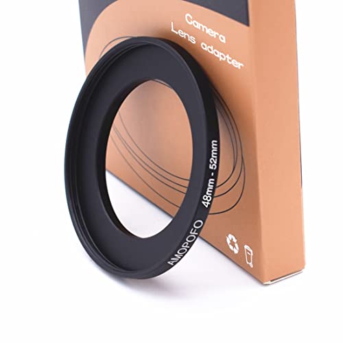 48mm Objektiv Konverter 52mm Kamera Filter Ring,Kompatibel mit Allen 48mm Kamera objektiven zu 52mm UV,ND,CPL Zubehör,Aus CNC gefrästem Material (48mm-52mm) von AMOPOFO