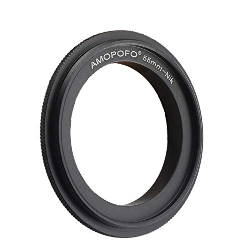 55mm-Niko Retroadapter/Makro Umkehrring Ring,Kompatibilität für Nik-F Bajonett DSLR Kamera D7100 D5200 D600 D3200 D800/D800E D4 D5,für Makroaufnahmen von AMOPOFO