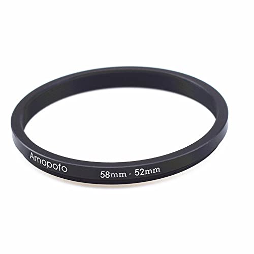 58mm Objektiv Konverter 52mm Kamera Filter Ring,Kompatibel mit Allen 58mm Kamera objektiven zu 52mm UV,ND,CPL Zubehör,Aus CNC gefrästem Material (58mm-52mm) von AMOPOFO