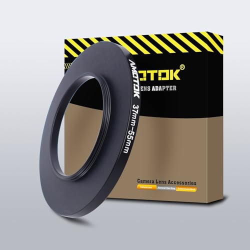 37mm Objektiv auf 55mm Kameraobjektiv-Adapter,37mm auf 55mm Filter-Step-Up-Ring-Adapterring, kompatibel mit Allen 55mm Filter-Zubehörteilen.Hergestellt aus CNC-gefrästem(37-55mm) von AMOTOK