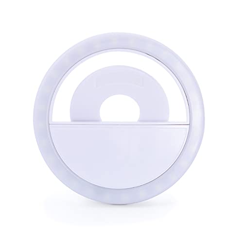 APM 572013 – Mini-Ring Light für Smartphone – Leuchtring mit 20 LEDs – Foto-Licht Micro-USB – Selfie-Ring Light in Klemmform – Akku 60 mAh – leicht – Weiß APM 572013 – Mini-Ring Light für Smartphone – Leuchtring mit 20 LEDs – Foto-Licht Micro-USB – Selfie-Ring Light in Klemmform – Akku 60 mAh – leicht – Weiß von APM