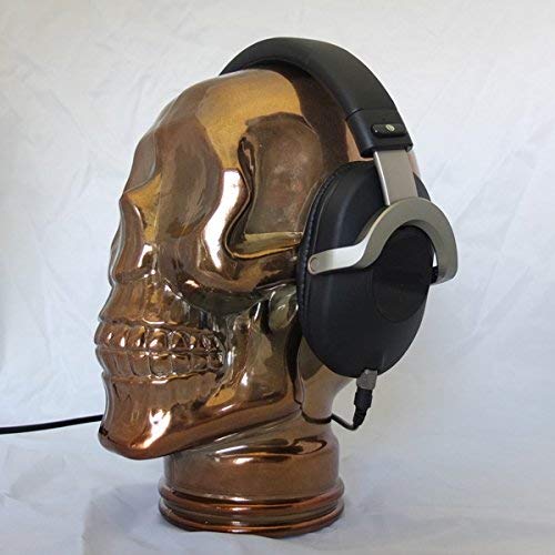 AMP3 Luxury Glass Skull Headphones Stand - Bronze von AMP3