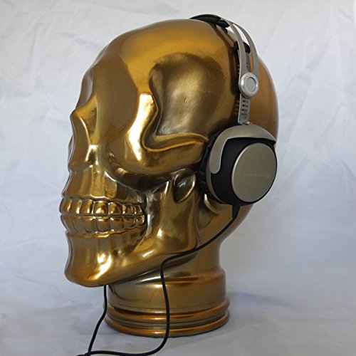 AMP3 Luxury Glass Skull Headphones Stand - Gold von AMP3