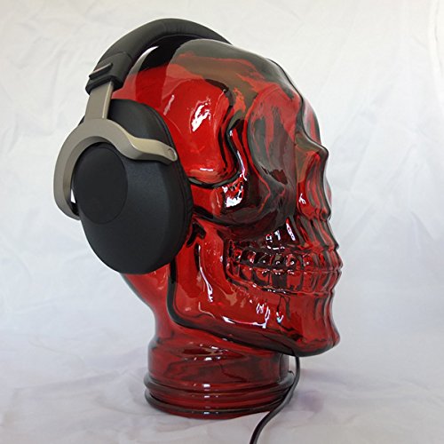 AMP3 Luxury Glass Skull Headphones Stand - RED von AMP3