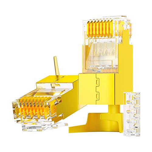AMPCOM Modularstecker CAT6A CAT7, geschirmt, RJ45 8P8C Stecker, 50u vergoldet, 10 Stück AMPCOM Modularstecker CAT6A CAT7, geschirmt, RJ45 8P8C Stecker, 50u vergoldet, 10 Stück von AMPCOM