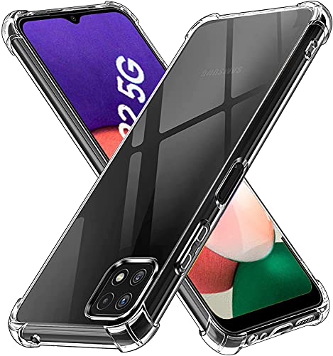 Galaxy A22 5G Hülle, Galaxy A22 5G Cover, [Dünn ] [Stoßfest] Flexible TPU Gel Gummi Soft Skin Silikon Schutzhülle für Samsung Galaxy A22 5G (transparent) von AMPLE