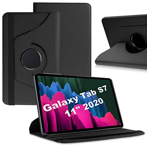 Schutzhülle für Galaxy Tab S7 11 Zoll (27.9 cm), mehrere Winkel, 360° klappbarer Ständer, Schutzhülle mit S-Stifthalter für Samsung Galaxy Tab S7 11 Zoll (27.9 cm), automatische Wake/Sleep, Schwarz von AMPLE