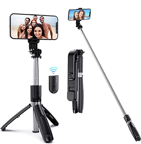 Selfie-Stick, mit kabelloser Fernbedienung und Stativkopfhalterung, ausziehbar und tragbar, Handy-Stativ, Kamera-Ständer, multifunktional, Outdoor-Live, für Google Pixel 6A/Pixel 7/Pixel 6/Pixel 6 Pro von AMPLE