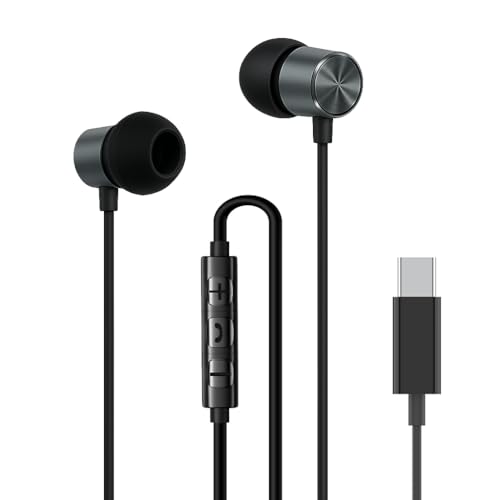 USB-C-Kopfhörer, für Samsung Galaxy S24 FE Plus Ultra / A56 A36 A26 A16 A15 5G A25 A35 A55 / S23 FE Typ-C-Ohrhörer, Geräuschunterdrückung, In-Ear-Kopfhörer mit Mikrofon (EAR020) von AMPLE